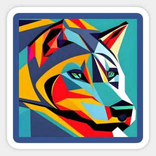 Pop Art Wolf Head Sticker